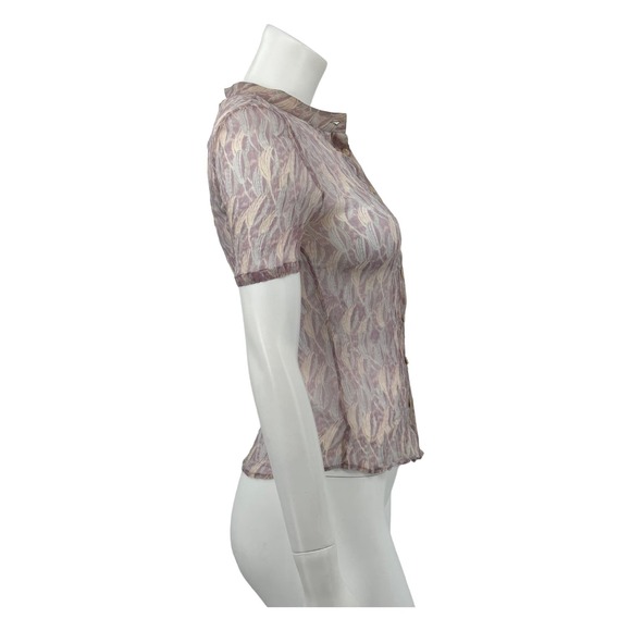 St. John Collection Leaf Print Button Down Shirt - Picture 3 of 8